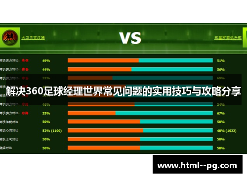 解决360足球经理世界常见问题的实用技巧与攻略分享 解决360足球经理世界常见问题的实用技巧与攻略分享